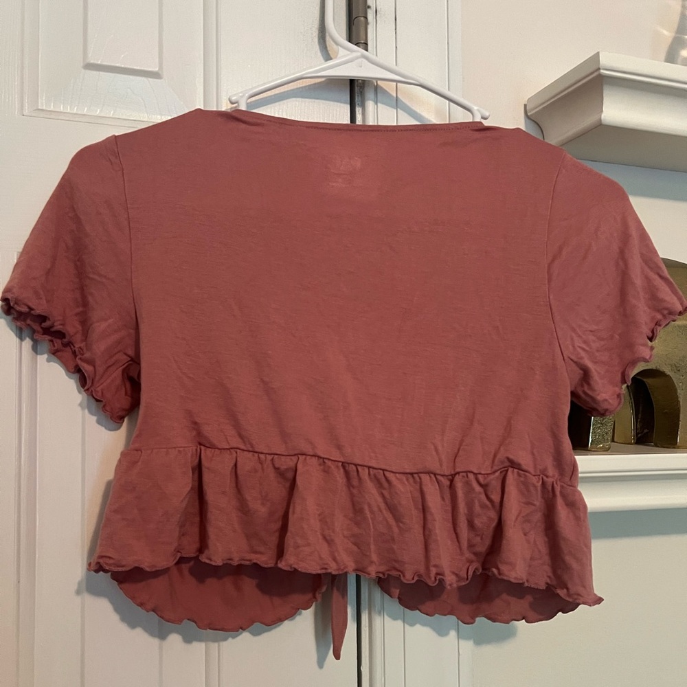 PacSun Ruffle Flutter T-Shirt Pink - Picture 6 of 6